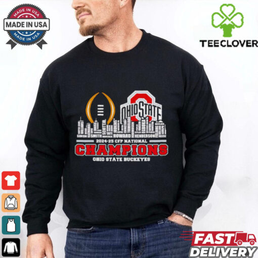 Skyline city names 2024 25 CFP National Champions Ohio State Buckeyes shirt
