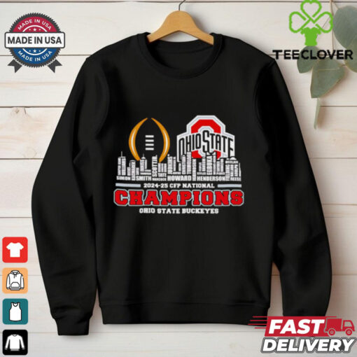 Skyline city names 2024 25 CFP National Champions Ohio State Buckeyes shirt