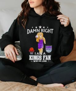 Slamson The Lion Mascot Damn Right I Am A Kings Fan Win Or Lose Shirt