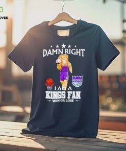 Slamson the Lion mascot damn right I am a Kings fan win or lose shirt