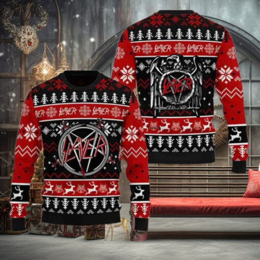 Slayer American Thrash Metal Band King Hanneman Lombardo Araya Christmas Sweater Chirstmas Gifts 2024 Xmas For Family And Friends Ugly Sweater