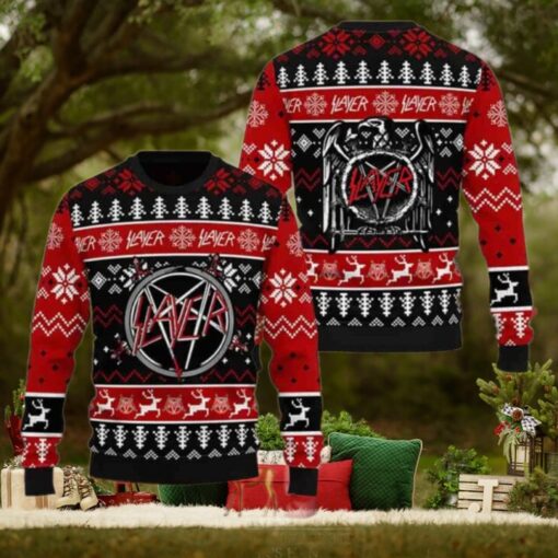 Slayer American Thrash Metal Band King Hanneman Lombardo Araya Christmas Sweater Chirstmas Gifts 2024 Xmas For Family And Friends Ugly Sweater