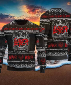 Slayer Band Eagle Logo Signature Christmas Ugly Sweater