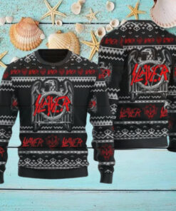 Slayer Band Eagle Logo Signature Christmas Ugly Sweater