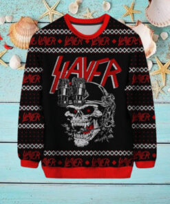 Slayer Reign In Blood For The Holiday Skull Knitted Ugly Sweater