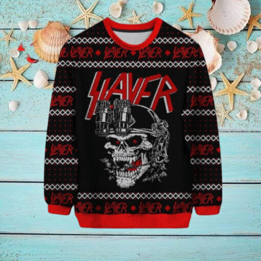 Slayer Reign In Blood For The Holiday Skull Knitted Ugly Sweater