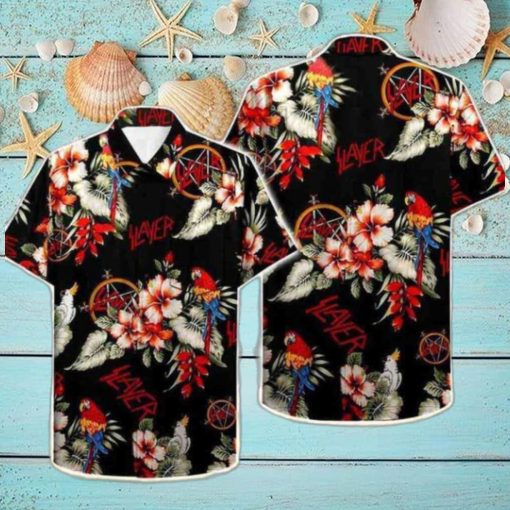 Slayer Rock With Parrot 2024 Summer Trending Hawaiian Shirt