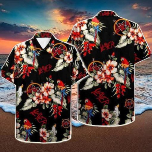 Slayer Rock With Parrot 2024 Summer Trending Hawaiian Shirt