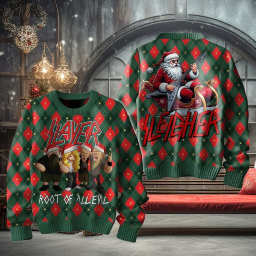Slayer Root Of All Evil Merry Christmas Ugly Sweater