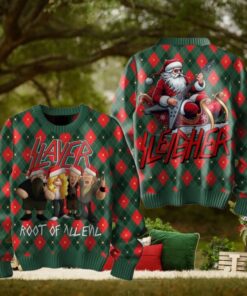 Slayer Root Of All Evil Merry Christmas Ugly Sweater