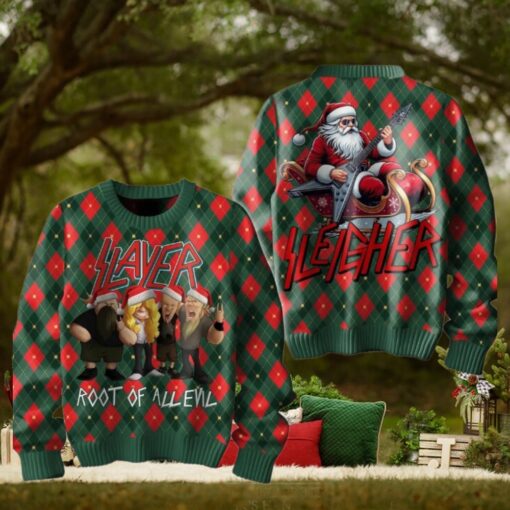 Slayer Root Of All Evil Merry Christmas Ugly Sweater