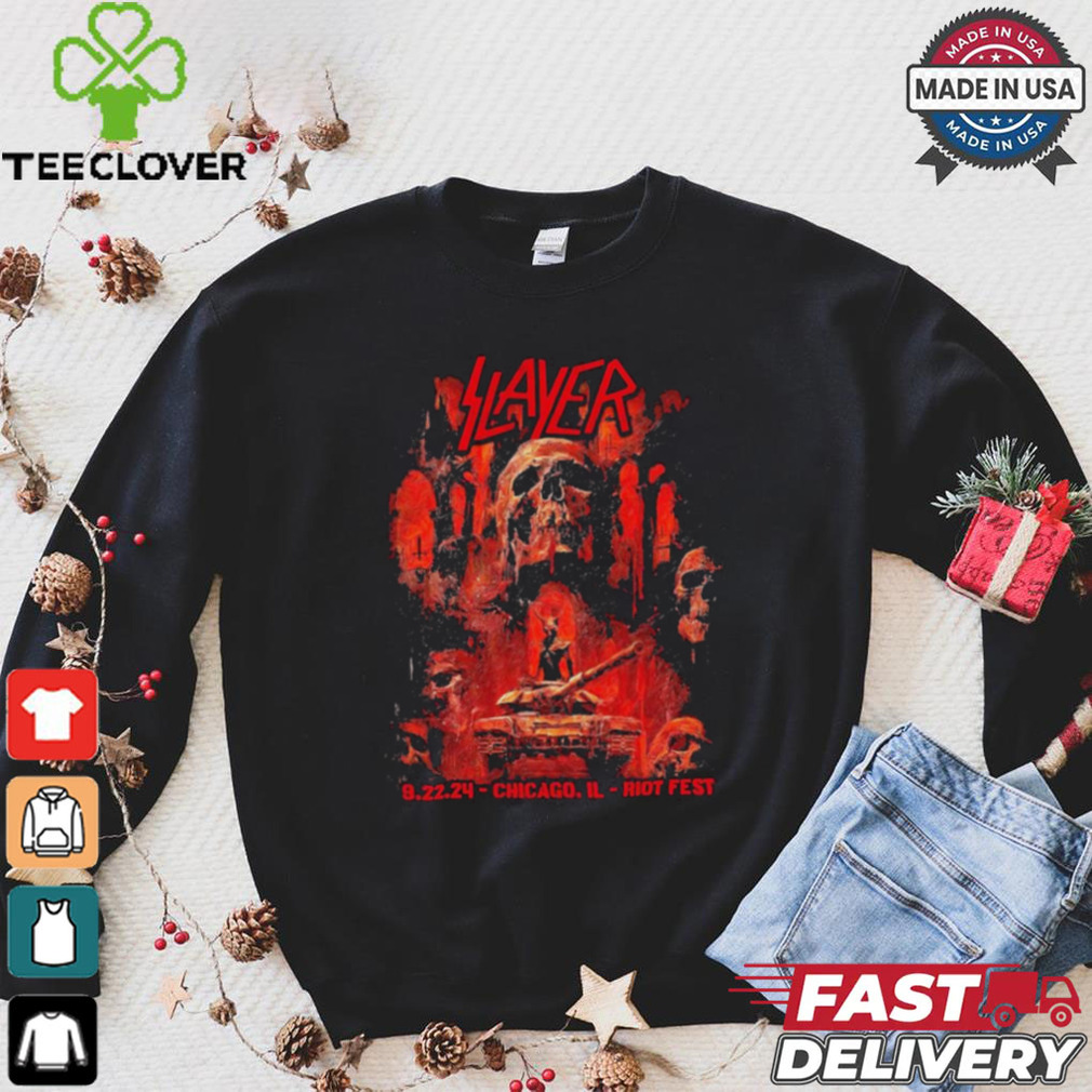Slayer September 22, 2024 Chicago, IL Riot Fest Shirt Slayer September 22, 2024 Chicago, IL Riot Fest Shirt