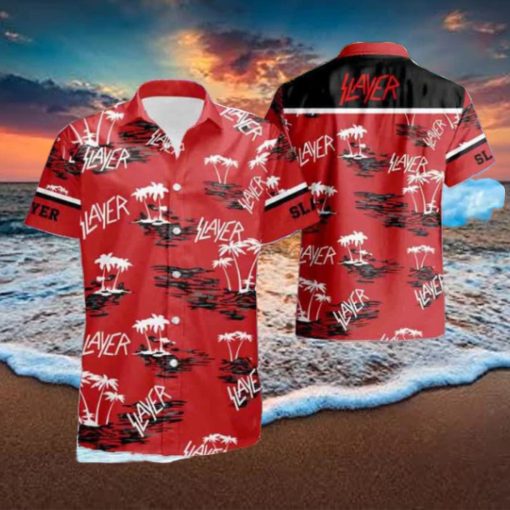 Slayer With Coconut Tree Pattern 2024 Summer Trending Hawaiian Shirt