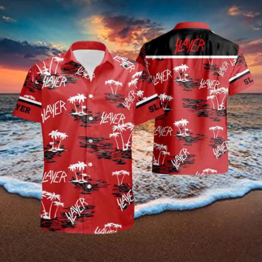 Slayer With Coconut Tree Pattern 2024 Summer Trending Ver 2 Hawaiian Shirt