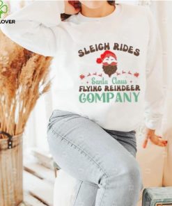 Sleigh rides Santa Claus flying reindeer company Christmas T Shirt