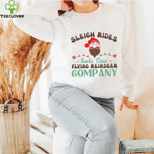 Sleigh rides Santa Claus flying reindeer company Christmas T Shirt