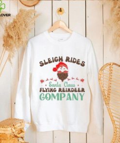 Sleigh rides Santa Claus flying reindeer company Christmas T Shirt