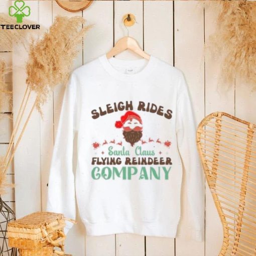 Sleigh rides Santa Claus flying reindeer company Christmas T Shirt