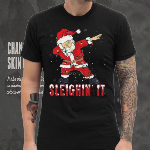 Sleighin It Dabbing Santa With Christmas Lights Christmas Unisex Shirt