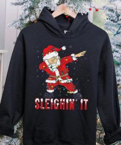 Sleighin It Dabbing Santa With Christmas Lights Christmas Unisex Shirt