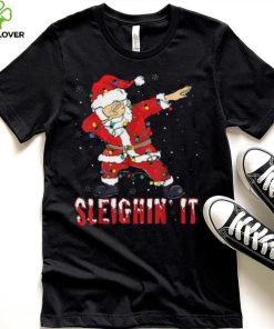 Sleighin It Dabbing Santa With Christmas Lights Christmas Unisex Shirt