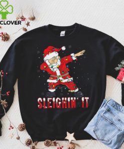 Sleighin It Dabbing Santa With Christmas Lights Christmas Unisex Shirt