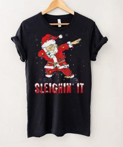 Sleighin It Dabbing Santa With Christmas Lights Christmas Unisex Shirt