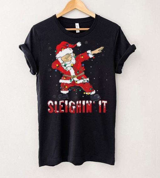 Sleighin It Dabbing Santa With Christmas Lights Christmas Unisex Shirt