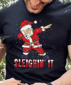 Sleighin It Dabbing Santa With Christmas Lights Christmas Unisex Shirt