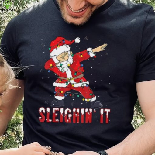 Sleighin It Dabbing Santa With Christmas Lights Christmas Unisex Shirt