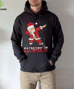 Sleighin It Dabbing Santa With Christmas Lights Christmas Unisex Shirt