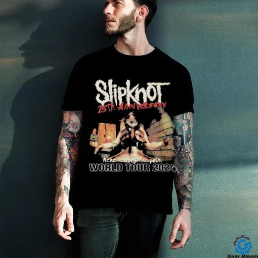 Slipknot 25th Anniversary Here Come The Pain Word Tour 2024 T Shirt