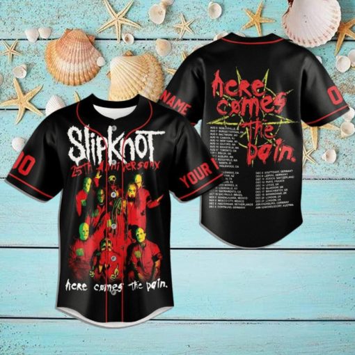 Slipknot 25th Anniversary Here Comes The Pain Baseball Jersey