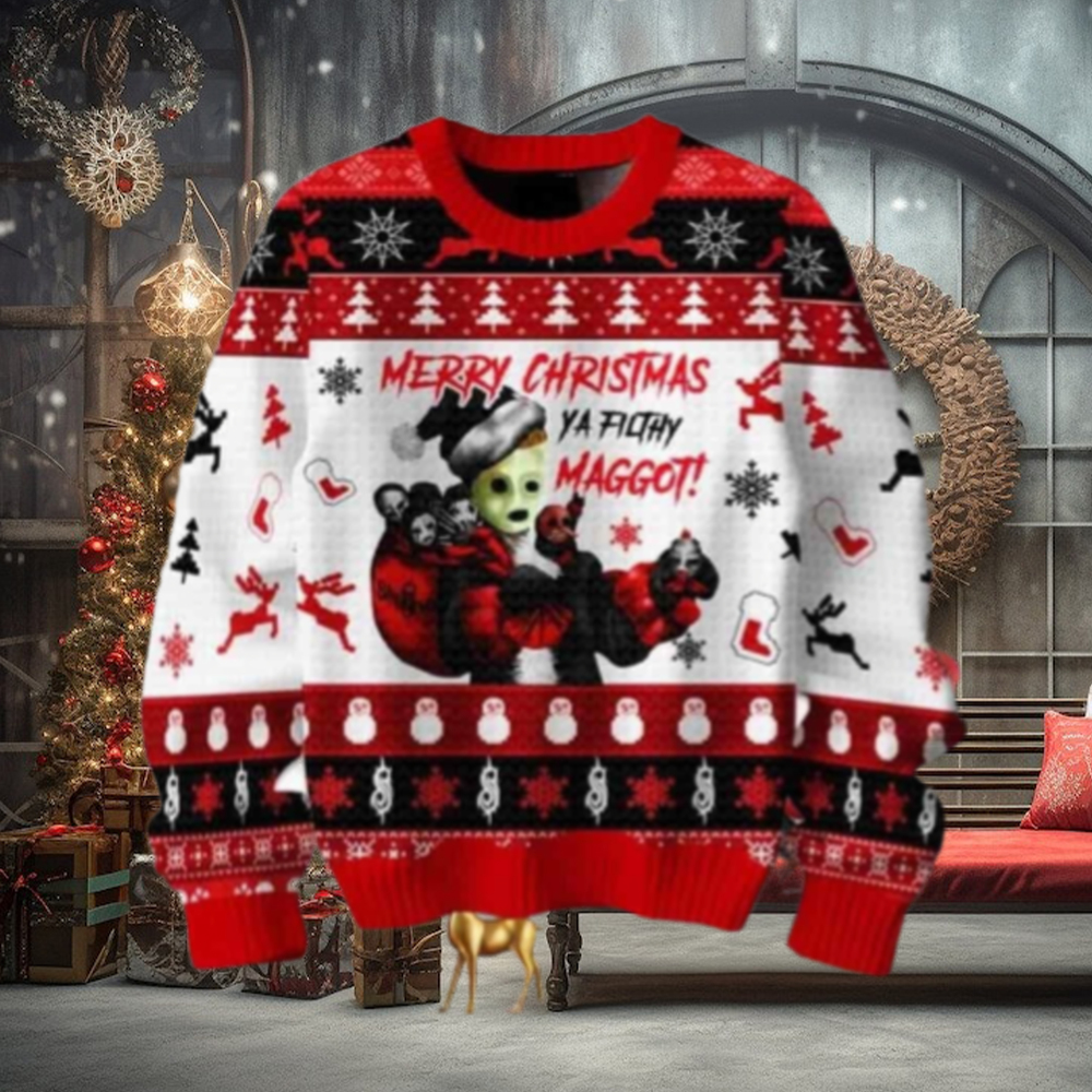 Slipknot Merry Christmas Ya Filthy Maggot Chirstmas Gifts 2024 Xmas For Family And Friends Ugly Sweater Slipknot Merry Christmas Ya Filthy Maggot Chirstmas Gifts 2024 Xmas For Family And Friends Ugly Sweater
