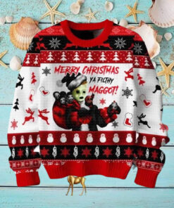 Slipknot Merry Christmas Ya Filthy Maggot Chirstmas Gifts 2024 Xmas For Family And Friends Ugly Sweater
