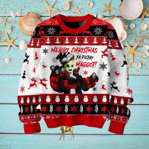 Slipknot Merry Christmas Ya Filthy Maggot Chirstmas Gifts 2024 Xmas For Family And Friends Ugly Sweater