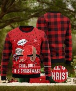 Sloth Chill Out Ugly Christmas Sweater Gift Men Women