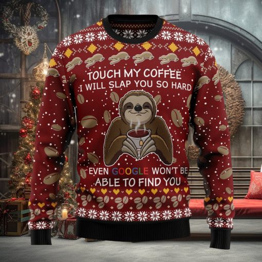 Sloth Coffee Ugly Christmas Sweater Thankgiving Gift Men Women