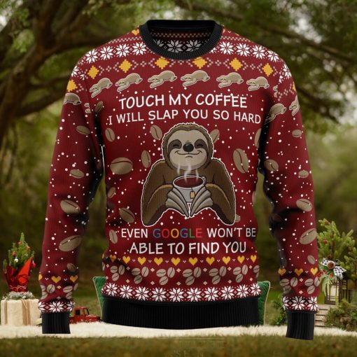 Sloth Coffee Ugly Christmas Sweater Thankgiving Gift Men Women
