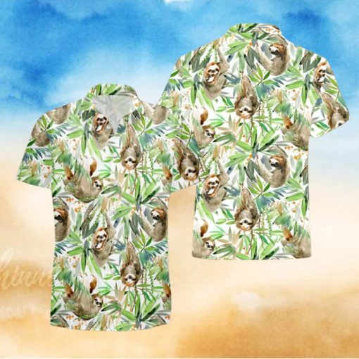 Sloth Hawaiian Shirts, Animal Lover Shirt, Sloth Lover Shirt, Animal Lover Gift, Lazy Sloth Shirts , Meditating Sloth Tee