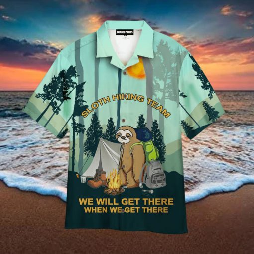 Sloth Hiking Team Camping Aloha Hawaiian Shirts For Men And Women