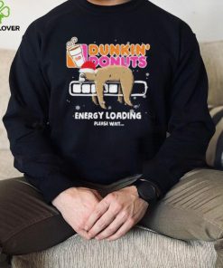 Sloth Santa dunkin’ donuts energy loading please wait shirt