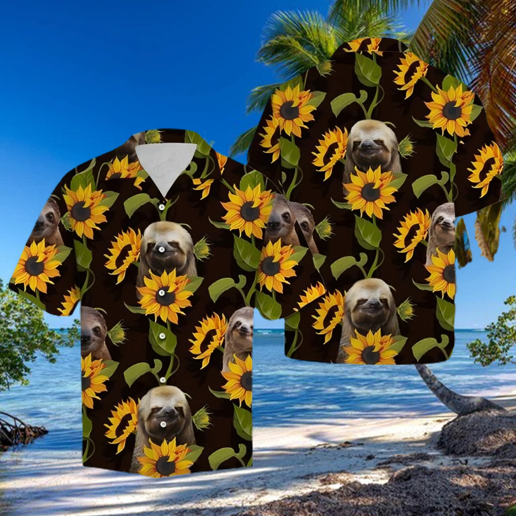 Sloth Sunflower Hawaiian Summer Beach Shirt