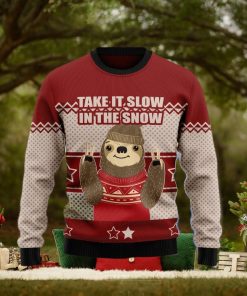 Sloth Take It Slow Ugly Christmas Sweater Gift Men Women
