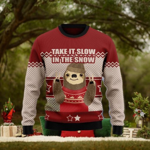 Sloth Take It Slow Ugly Christmas Sweater Gift Men Women