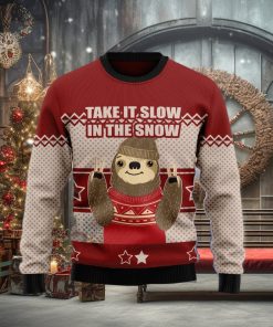 Sloth Take It Slow Ugly Christmas Sweater Gift Men Women
