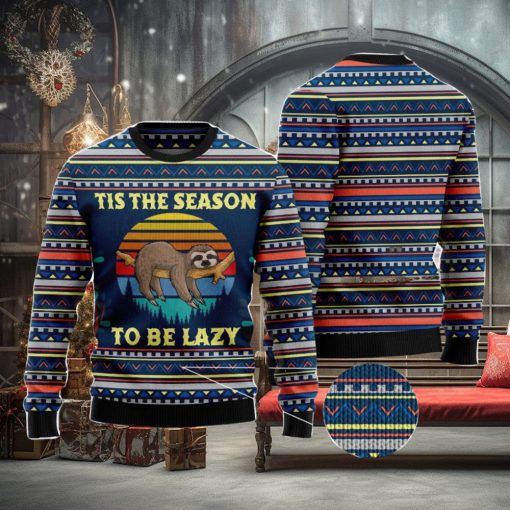 Sloth Tis the season Family Gift Ugly Christmas Sweater