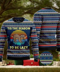 Sloth Tis the season Family Gift Ugly Christmas Sweater