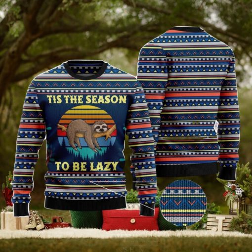 Sloth Tis the season Family Gift Ugly Christmas Sweater