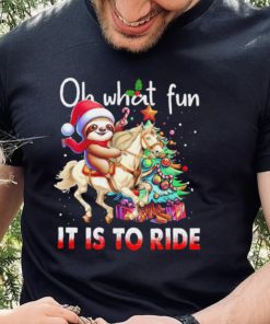 Sloth riding Unicorn oh what fun it is to ride Xmas shirt